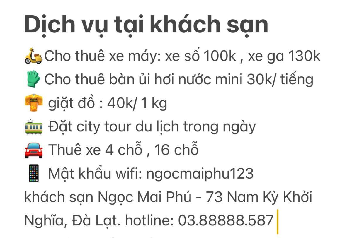 Ngoc Mai Phu Hotel Dalat Екстериор снимка